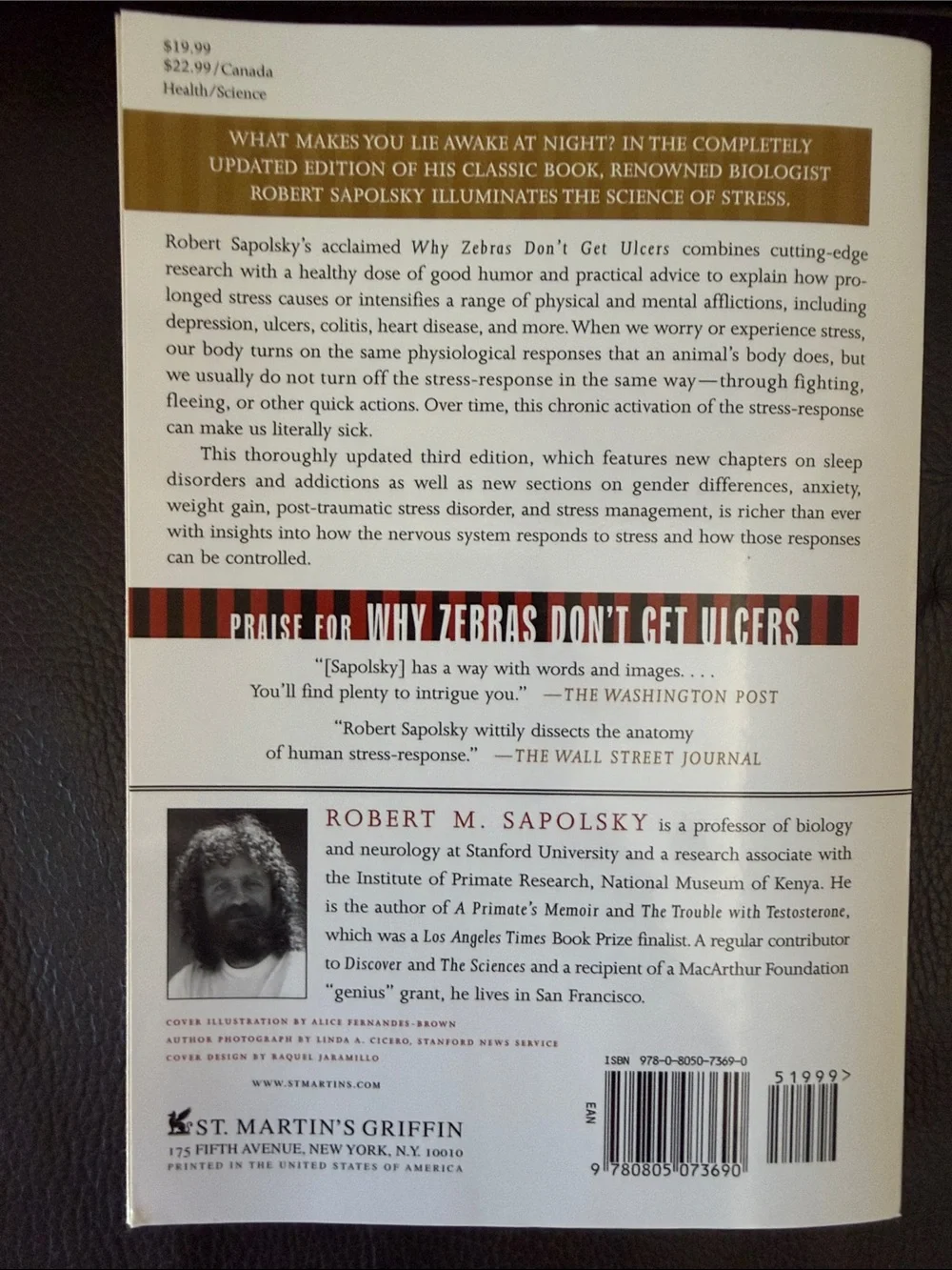 “Why Zebras Don’t Get Ulcers” Acclaimed Self Help Guide to Stress & Coping